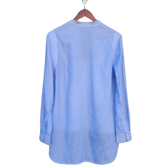 BCBGMAXAZRIA Jola Stripe Chambray Blouse, Size Medium - Picture 3 of 10
